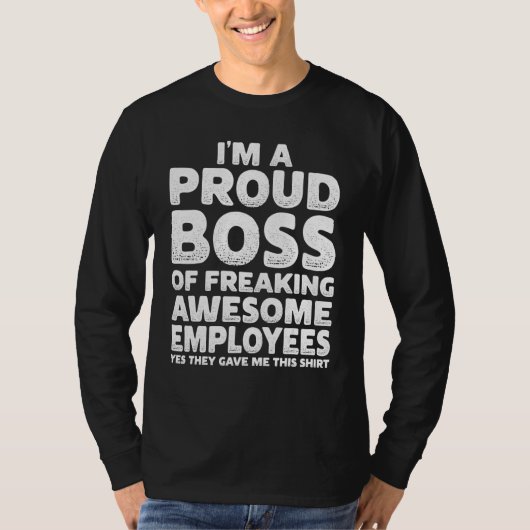 T-shirt Proud Boss Employee Office Men Boss Day Women Bos (Devant)