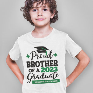 T-shirt Proud Brother 2022 diplômé noir vert nom