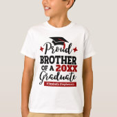 T-shirt Proud Brother 2023 diplômé noir rouge nom casquett (Devant)