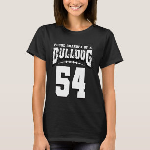 T-shirt Proud Bulldog Football Grand-Père Du Joueur 54