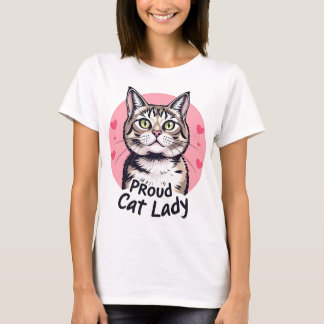 T-shirt Proud Cat Lady - Amoureux des chats mignon et élég
