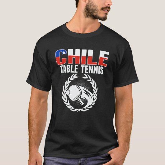 T-shirt Proud Chile Table Tennis Chilean Ping Pong Suppo (Devant)
