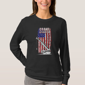 T-shirt Proud Crane Operator American Flag Crane Driver  1