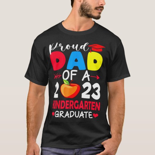 T-shirt Proud Dad Of 2023 Kindergarten Graduation Father s (Devant)