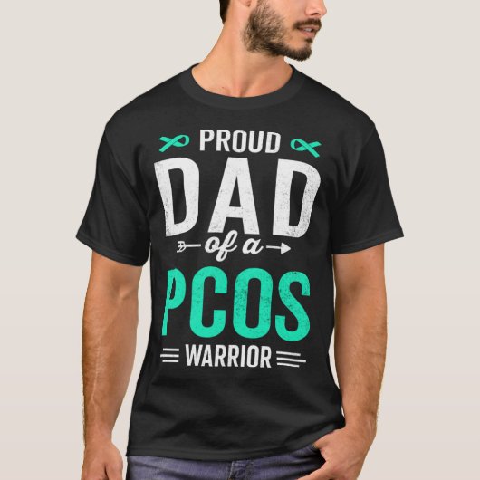 T-shirt Proud Dad of a PCOS Warrior Survivor Awareness Sup (Devant)