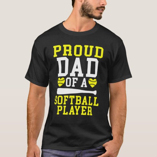 T-shirt Proud Dad of a Softball Player Dad (Devant)