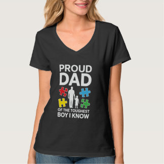T-shirt Proud Dad Of The Toughest Boy Autism Awareness Aut