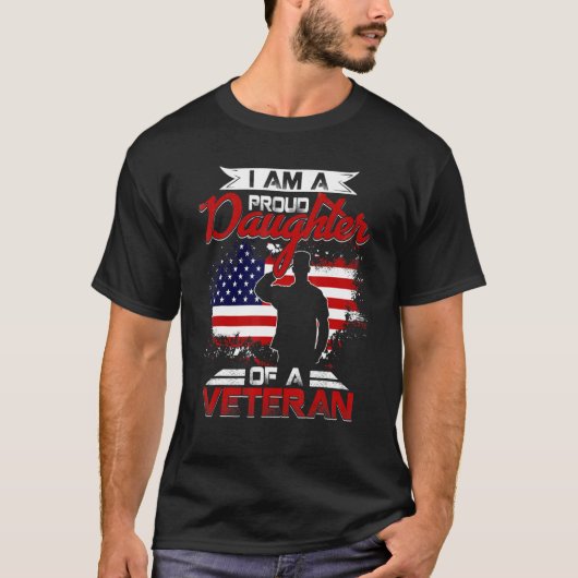 T-shirt Proud Daughter Veteran Nothing Scares Patriotic Ve (Devant)