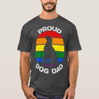 T-shirt Proud Dog Dad Pride Rainbow vintage