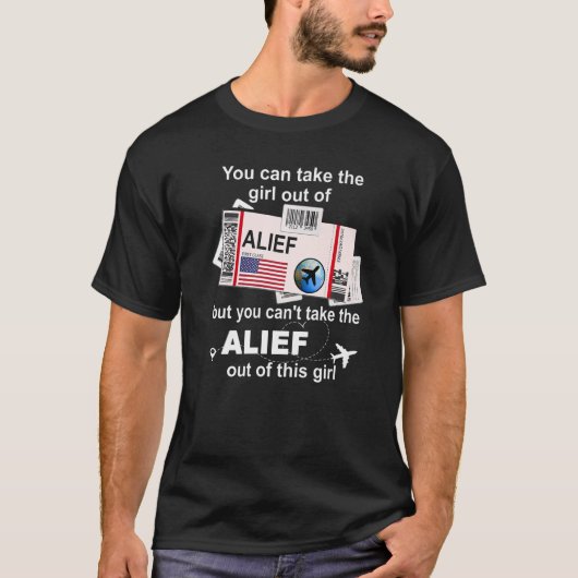 T-shirt Proud Girl From Alief Boarding Pass  Flight Ticket (Devant)
