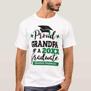 T-shirt Proud Grand-père 2022 diplômé noir vert nom casque