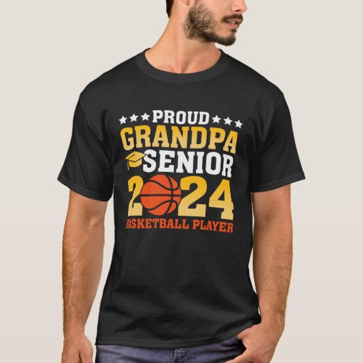 T-shirt Proud Grandpa Senior Class of 2024 Basketball Play (Devant)