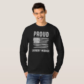 T-shirt Proud Laundry Worker Profession American Flag Prem (Devant entier)