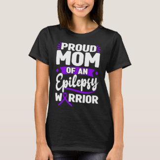 T-shirt Proud Mom Of An Epilepsy Warrior Purple Ribbon 