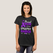 T-shirt Proud Mom Of An Epilepsy Warrior Purple Ribbon (Devant entier)