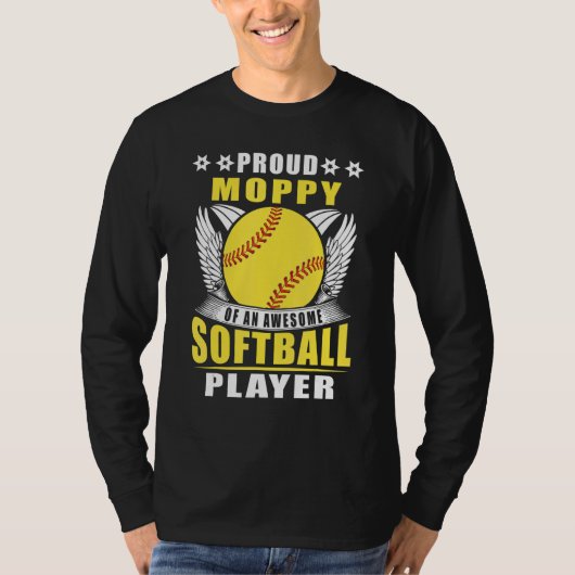 T-shirt Proud Moppy Of An Awesome Softball Player Softball (Devant)