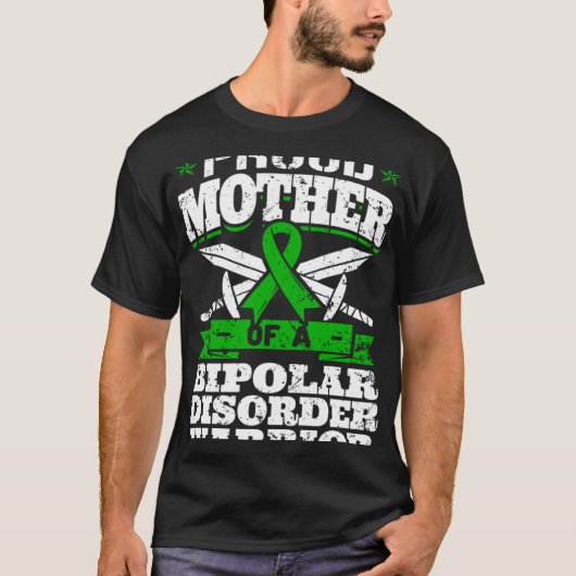 T-shirt Proud Mother Of A Bipolar Disorder Warrior Awarene (Devant)