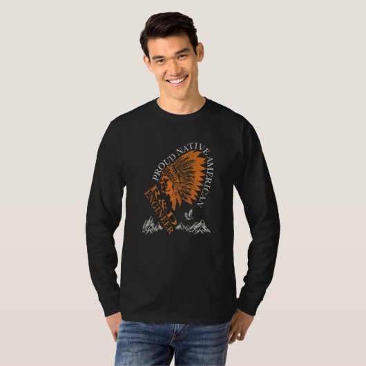 T-shirt Proud Native American Job R&D Engineer   (Devant entier)