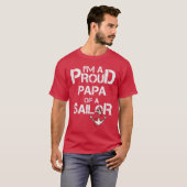 T-shirt Proud Papa of a Sailor retro friends boy (Devant entier)