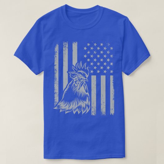 T-shirt Proud Patriotic Chicken Rooster Farmer Lover Ameri (Design devant)