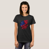T-shirt Proud Samoan Root Torn Ripped Samoa Flag (Devant entier)