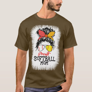T-shirt Proud softball maman désordre capillaire tenue pou