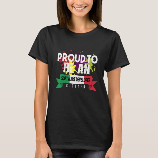 T-shirt Proud Software Developer Citizen Profession Career (Devant)