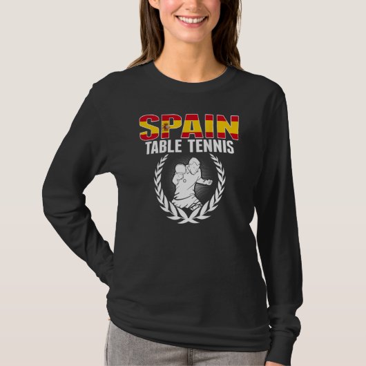T-shirt Proud Spain Table Tennis  Spanish Ping Pong Suppor (Devant)