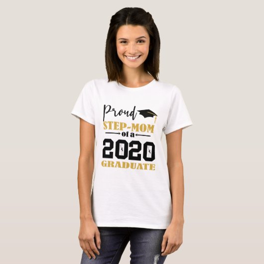 T-shirt Proud Step Maman d'un diplômé de 2020 (Devant entier)