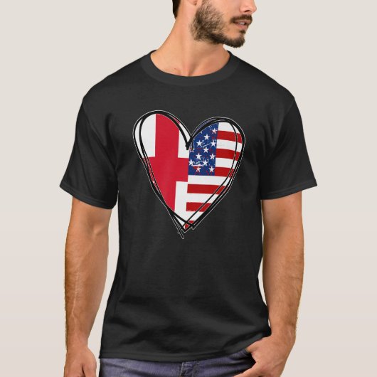 T-shirt Proud to Be English American England USA Flag Hear (Devant)