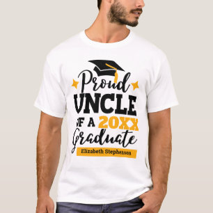T-shirt Proud Uncle 2022 diplômé en or noir nom du casquet