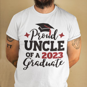 T-shirt Proud Uncle 2023 diplômé noir rouge gousille