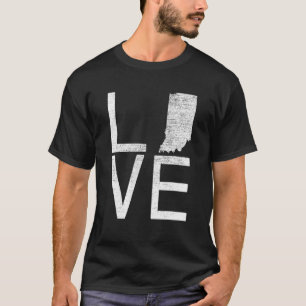 T-shirt Proud Usa Fan State Indiana Love Map Indiana 1