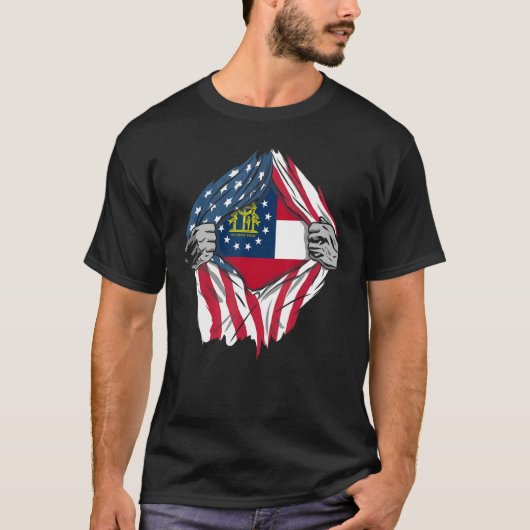 T-shirt Proud Usa Home Country Patriotic Home State Flag G (Devant)