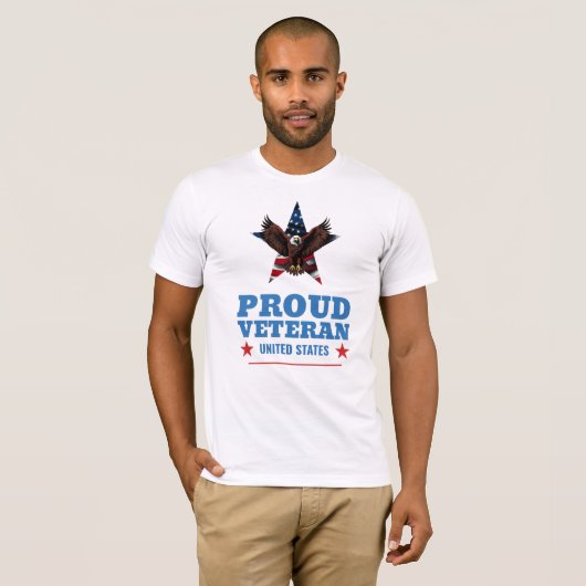 T-shirt Proud Veteran Eagle  (Devant entier)