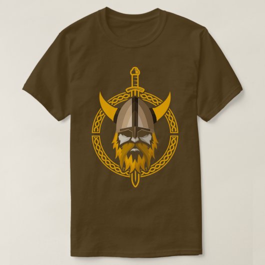 T-shirt Proud Viking Warrior With Beard Helmet (Design devant)