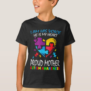 T-shirt Pround Autism Maman Coeur Mère Puzzle Pièce Autism