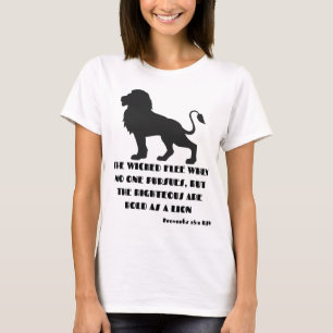 T-shirt Proverbes 28:1 Bible Verse Citation KJV Femme