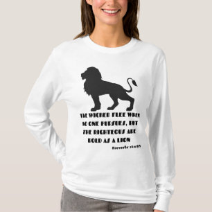 T-shirt Proverbes 28:1 Bible Verse Citation KJV Femmes