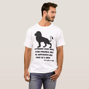 T-shirt Proverbes 28:1 Bible Verse Citation KJV Unisex