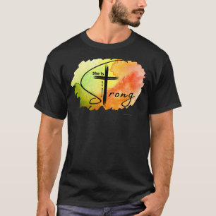T-shirt Proverbes 3125 Elle est forte Église Bible Jésus D