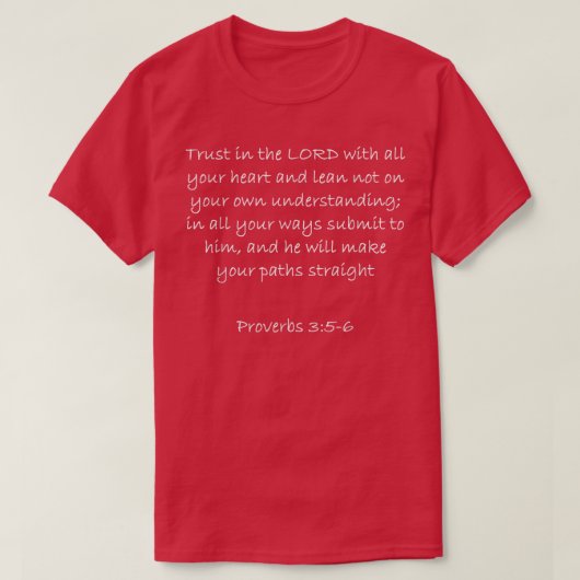 T-shirt Proverbes 356 Bible Verse Christian T (Design devant)