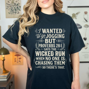 T-shirt Proverbes Vintage 28:1 Citation d'humour de joggin