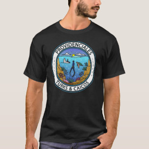 T-shirt Providenciales Turks and Caicos Badge de plongée