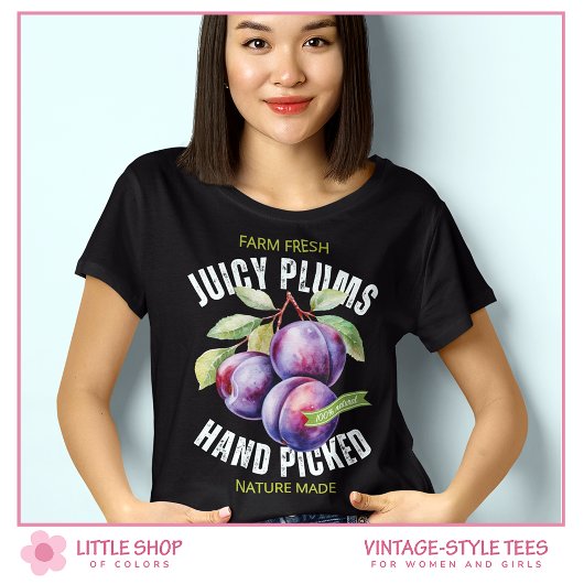 T-shirt Prunes de style vintage