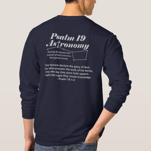 T-shirt Psalm 19 Astronomie Basic Long Sleeve (Dos)