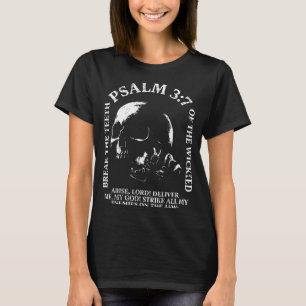 T-shirt Psaume 3_7 crâne vintage chrétien bible religieux