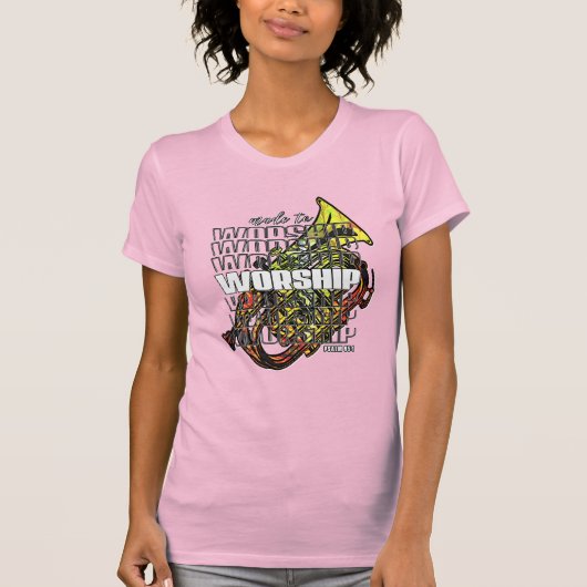 T-shirt Psaume 95 Fait Pour Le Culte Saxophone Chrétien (Devant)