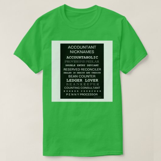 T-shirt pseudonyme comptable affiche de motivation (Design devant)