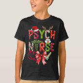 T-shirt Psych Nurse Christmas Cute Coquette Christmas Bow (Devant)